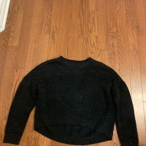 Wild Fable Black Cropped Crew Neck Sweater